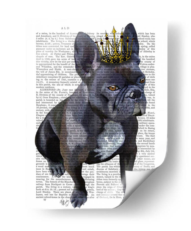 Bulldog Francés Rey - Fab Funky | Cuadro decorativo de Canvas Lab