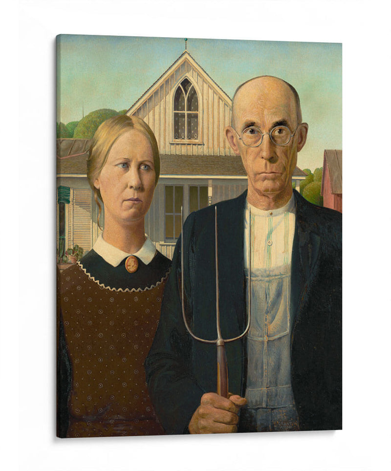 American Gothic - Grant DeVolson Wood | Cuadro decorativo de Canvas Lab