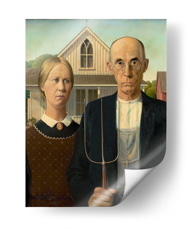 American Gothic - Grant DeVolson Wood | Cuadro decorativo de Canvas Lab