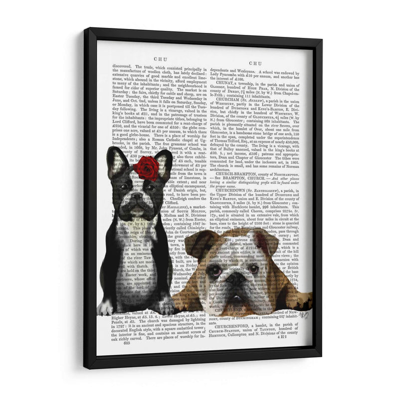 Bulldog Francés E Inglés Bulldog - Fab Funky | Cuadro decorativo de Canvas Lab