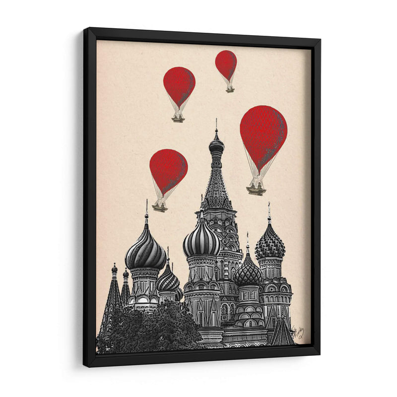 Catedral De St Basils Y Globos De Aire Caliente Rojo. - Fab Funky | Cuadro decorativo de Canvas Lab