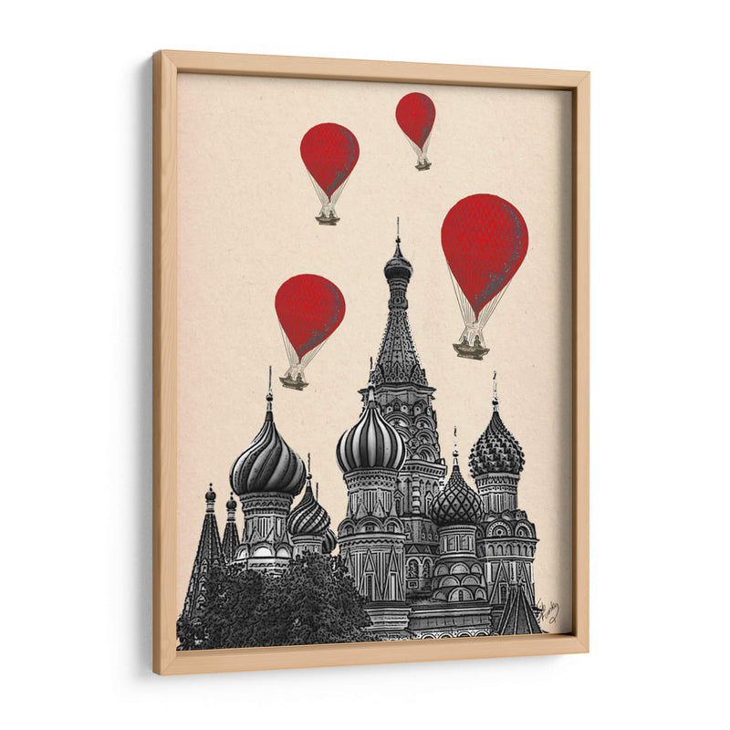 Catedral De St Basils Y Globos De Aire Caliente Rojo. - Fab Funky | Cuadro decorativo de Canvas Lab