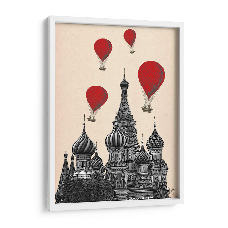 Catedral De St Basils Y Globos De Aire Caliente Rojo. - Fab Funky | Cuadro decorativo de Canvas Lab