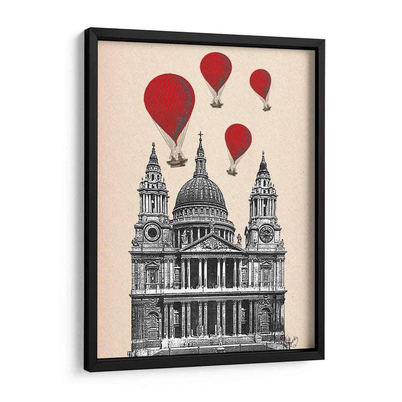 Catedral De St Pauls Y Globos De Aire Caliente Rojo. - Fab Funky | Cuadro decorativo de Canvas Lab