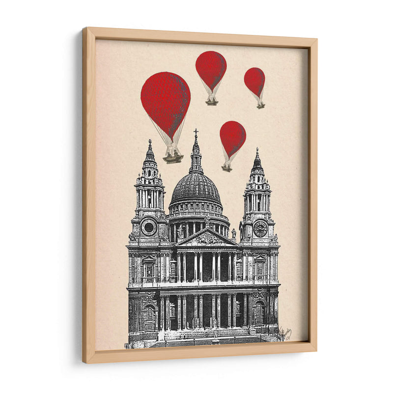 Catedral De St Pauls Y Globos De Aire Caliente Rojo. - Fab Funky | Cuadro decorativo de Canvas Lab