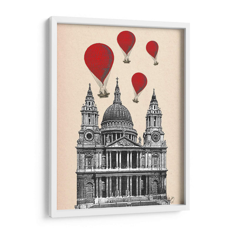 Catedral De St Pauls Y Globos De Aire Caliente Rojo. - Fab Funky | Cuadro decorativo de Canvas Lab