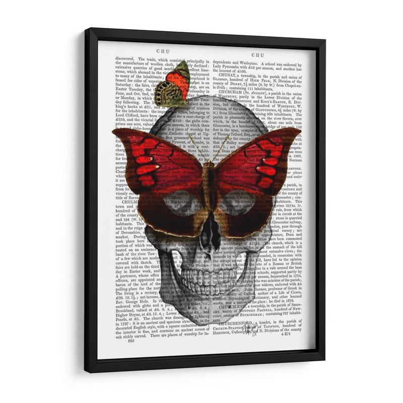 Cráneo De Máscara De Mariposa Rosa - Fab Funky | Cuadro decorativo de Canvas Lab