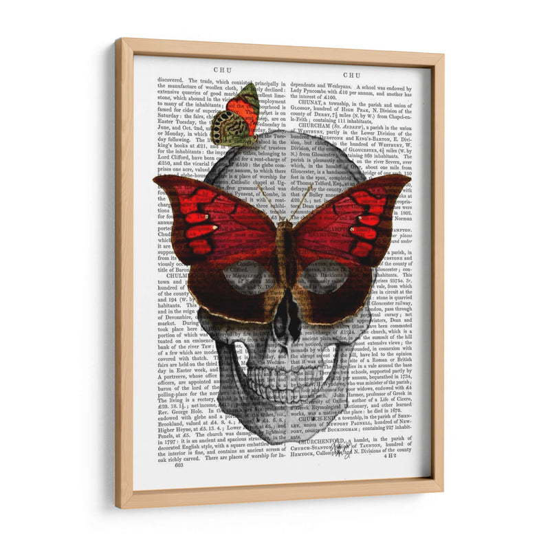 Cráneo De Máscara De Mariposa Rosa - Fab Funky | Cuadro decorativo de Canvas Lab