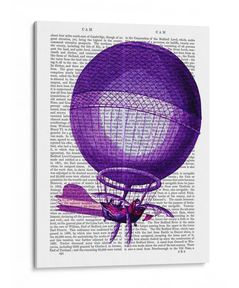 Blanchards Hydrogen (Purple) Globo De Aire Caliente - Fab Funky | Cuadro decorativo de Canvas Lab