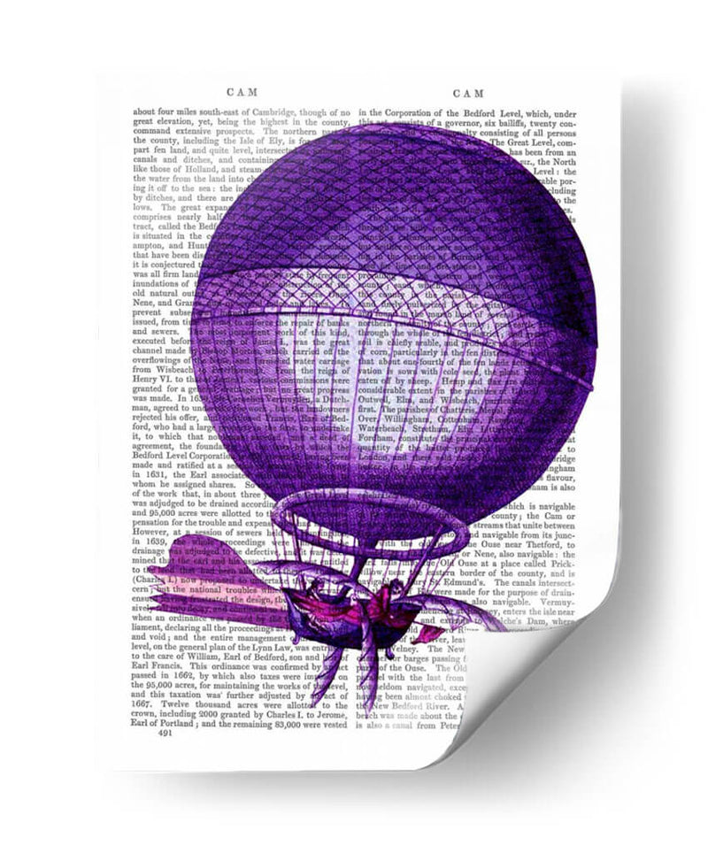 Blanchards Hydrogen (Purple) Globo De Aire Caliente - Fab Funky | Cuadro decorativo de Canvas Lab