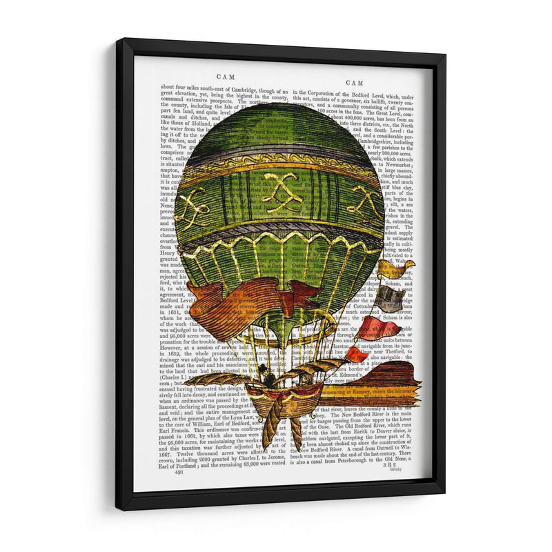 Globo De Aire Caliente Verde - Fab Funky | Cuadro decorativo de Canvas Lab