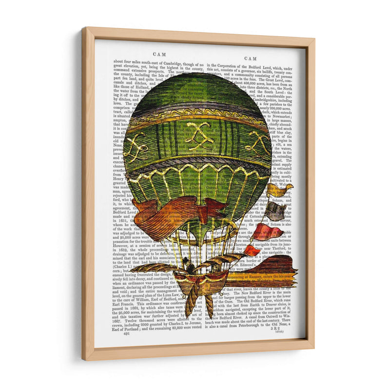 Globo De Aire Caliente Verde - Fab Funky | Cuadro decorativo de Canvas Lab