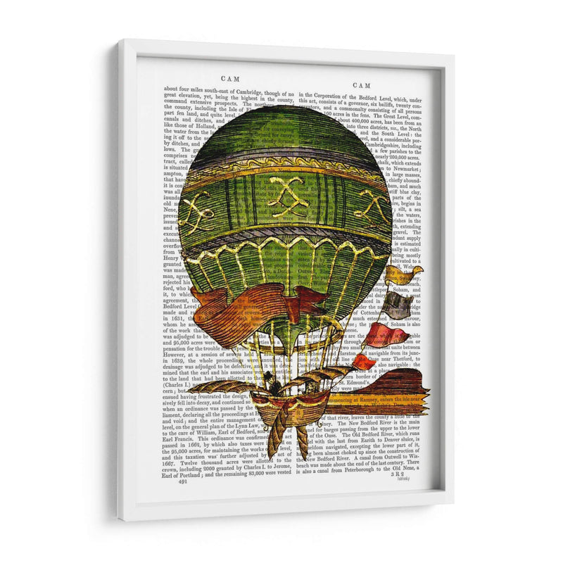 Globo De Aire Caliente Verde - Fab Funky | Cuadro decorativo de Canvas Lab