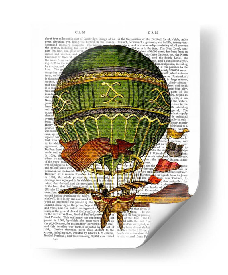 Globo De Aire Caliente Verde - Fab Funky | Cuadro decorativo de Canvas Lab