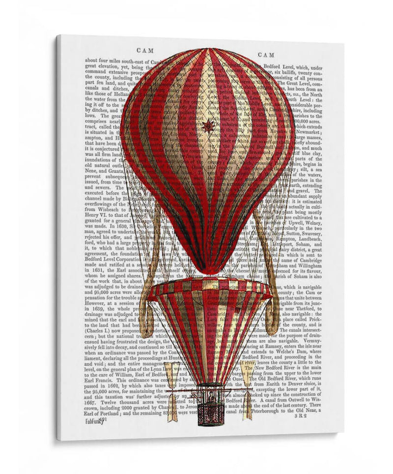 Globo De Aire Caliente Escalonado Imprimir Rojo - Fab Funky | Cuadro decorativo de Canvas Lab