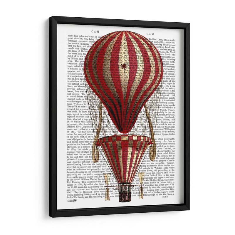 Globo De Aire Caliente Escalonado Imprimir Rojo - Fab Funky | Cuadro decorativo de Canvas Lab