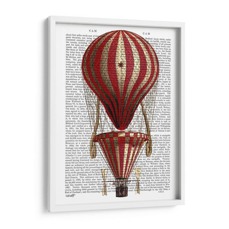 Globo De Aire Caliente Escalonado Imprimir Rojo - Fab Funky | Cuadro decorativo de Canvas Lab