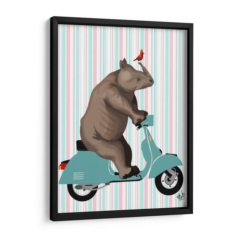 Rinoceronte En Ciclomotor - Fab Funky | Cuadro decorativo de Canvas Lab