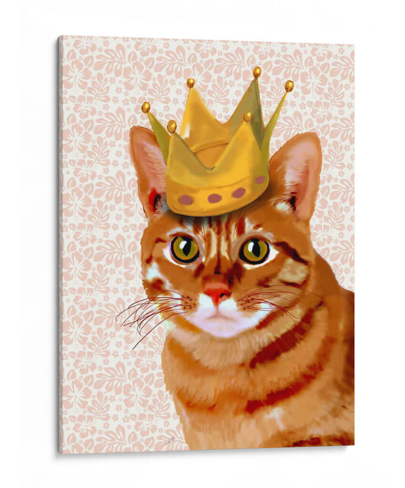 Gato De Jengibre Con Retrato De Corona - Fab Funky | Cuadro decorativo de Canvas Lab