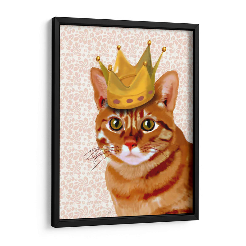 Gato De Jengibre Con Retrato De Corona - Fab Funky | Cuadro decorativo de Canvas Lab