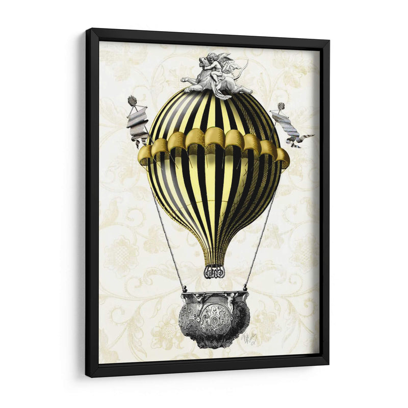 Globo Barroco Negro Amarillo - Fab Funky | Cuadro decorativo de Canvas Lab