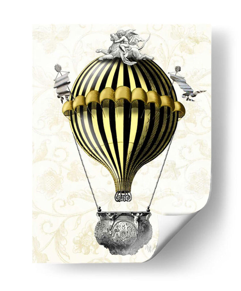 Globo Barroco Negro Amarillo - Fab Funky | Cuadro decorativo de Canvas Lab