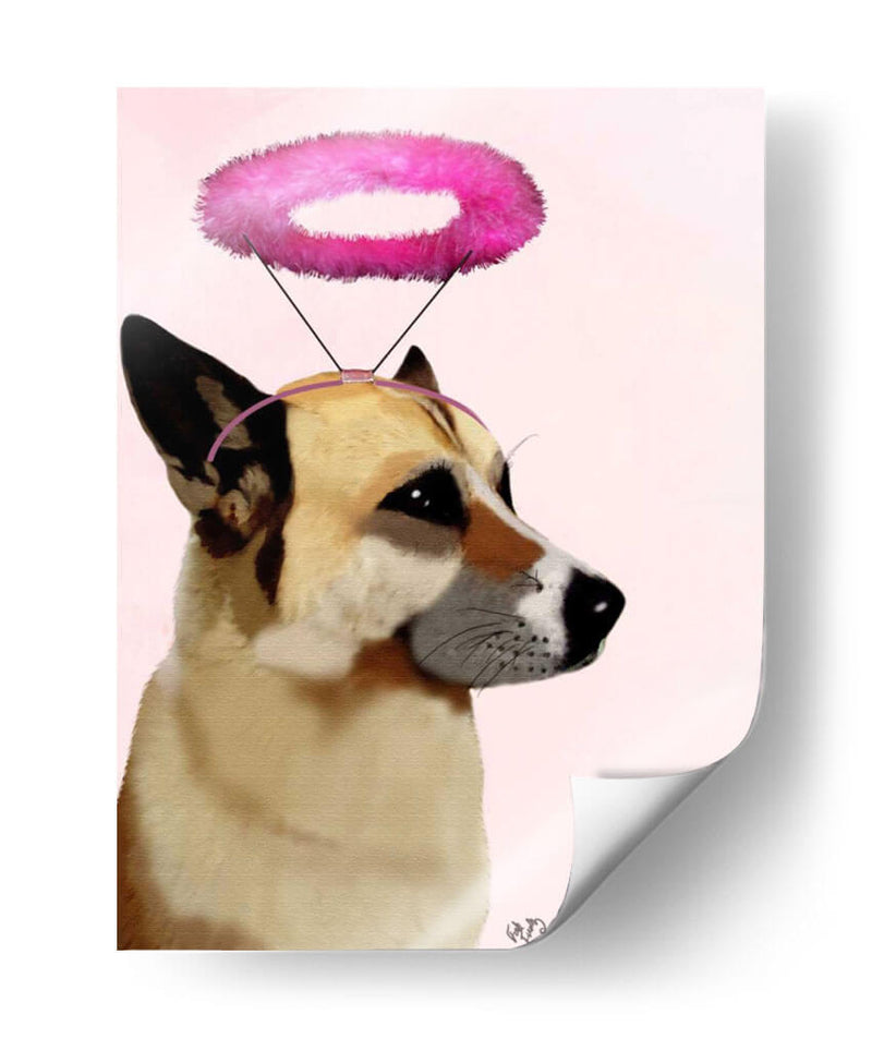 Perro Con Halo Rosa - Fab Funky | Cuadro decorativo de Canvas Lab