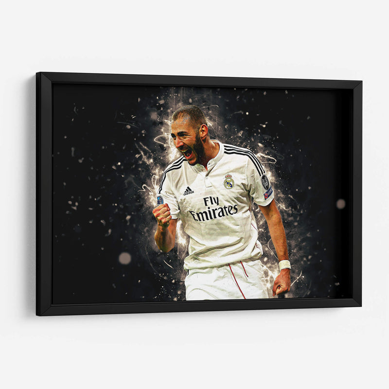 Karim Benzema iluminado | Cuadro decorativo de Canvas Lab