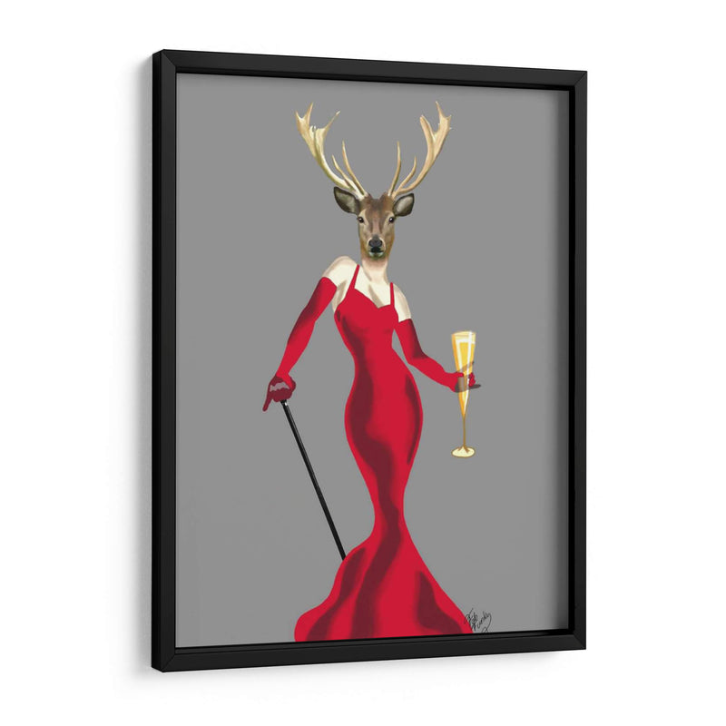 Ciervos De Glamour En Rojo - Fab Funky | Cuadro decorativo de Canvas Lab