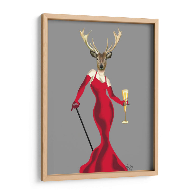Ciervos De Glamour En Rojo - Fab Funky | Cuadro decorativo de Canvas Lab