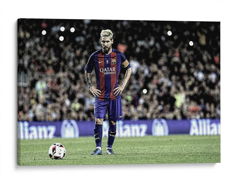 Messi y el balón | Cuadro decorativo de Canvas Lab