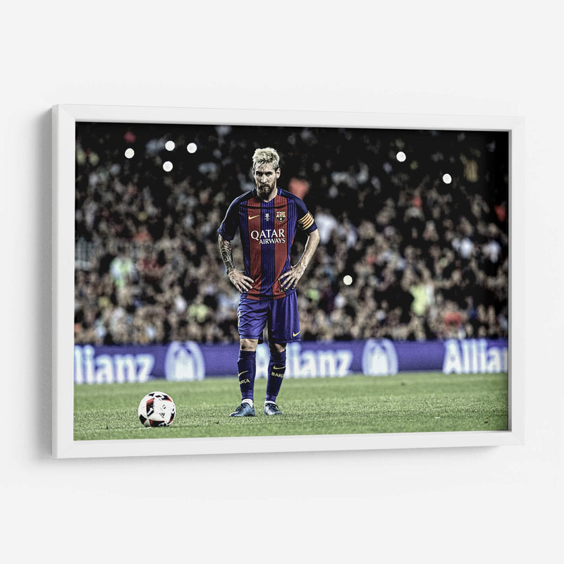 Messi y el balón | Cuadro decorativo de Canvas Lab
