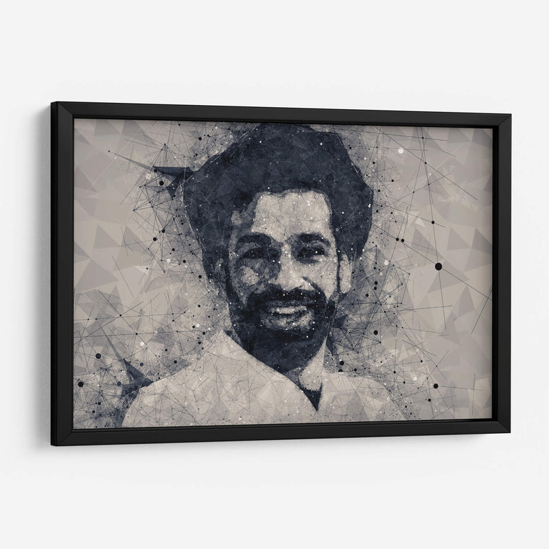 Mohamed Salah blanco y negro | Cuadro decorativo de Canvas Lab