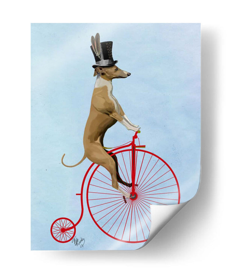 Greyhound En Penny Rojo Farthing - Fab Funky | Cuadro decorativo de Canvas Lab