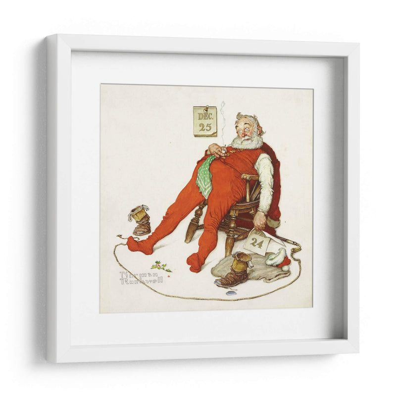 Cansancio navideño - Norman Rockwell | Cuadro decorativo de Canvas Lab