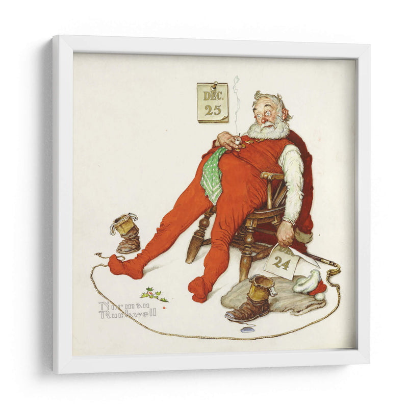 Cansancio navideño - Norman Rockwell | Cuadro decorativo de Canvas Lab