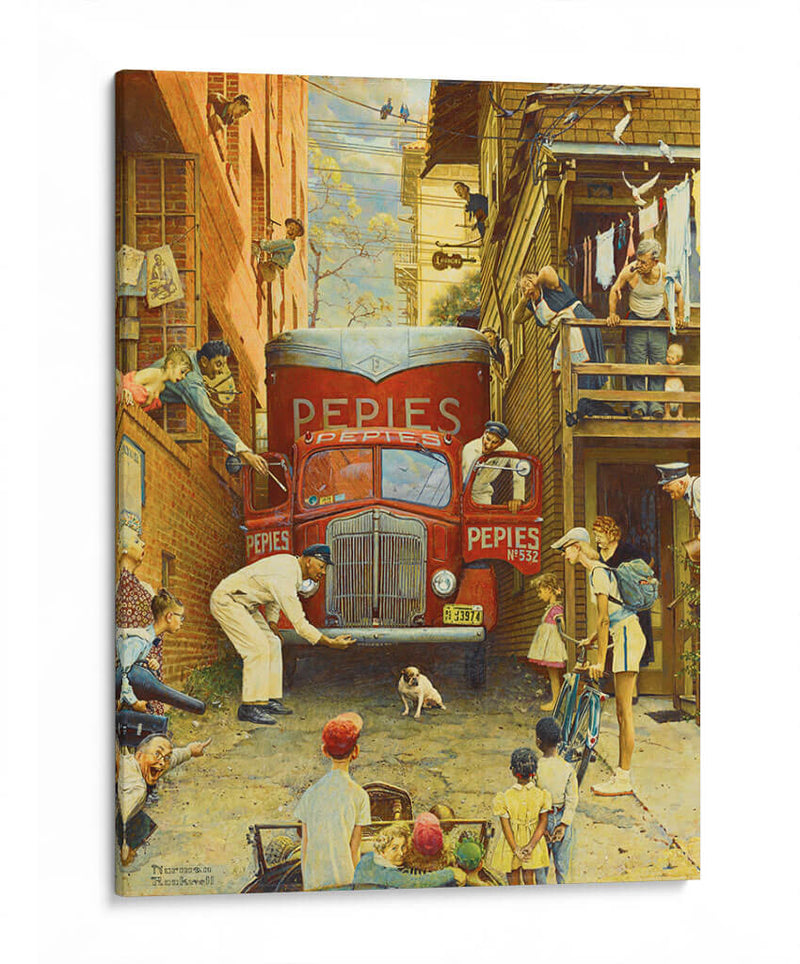 Tráfico perruno - Norman Rockwell | Cuadro decorativo de Canvas Lab