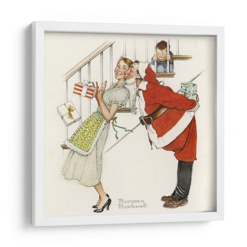 Vi a mami besando a Santa Claus - Norman Rockwell | Cuadro decorativo de Canvas Lab
