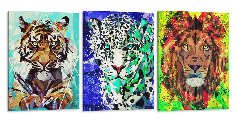 Pop Art Felino - Set de 3 - Mayka ienova - Cuadro decorativo | Canvas Lab