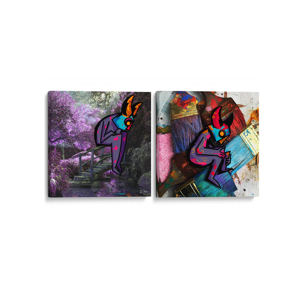 El demonio sentado - Set de 2 - Ruzski - Cuadro decorativo | Canvas Lab