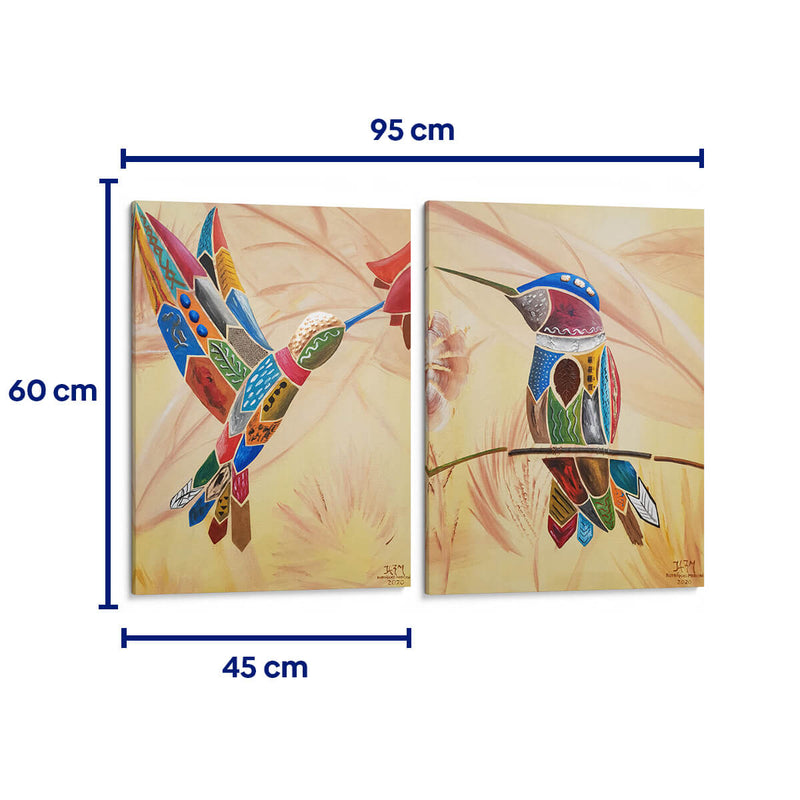 Colibrí en su hábitat - Set de 2 - Rodríguez Marconi - Cuadro decorativo | Canvas Lab