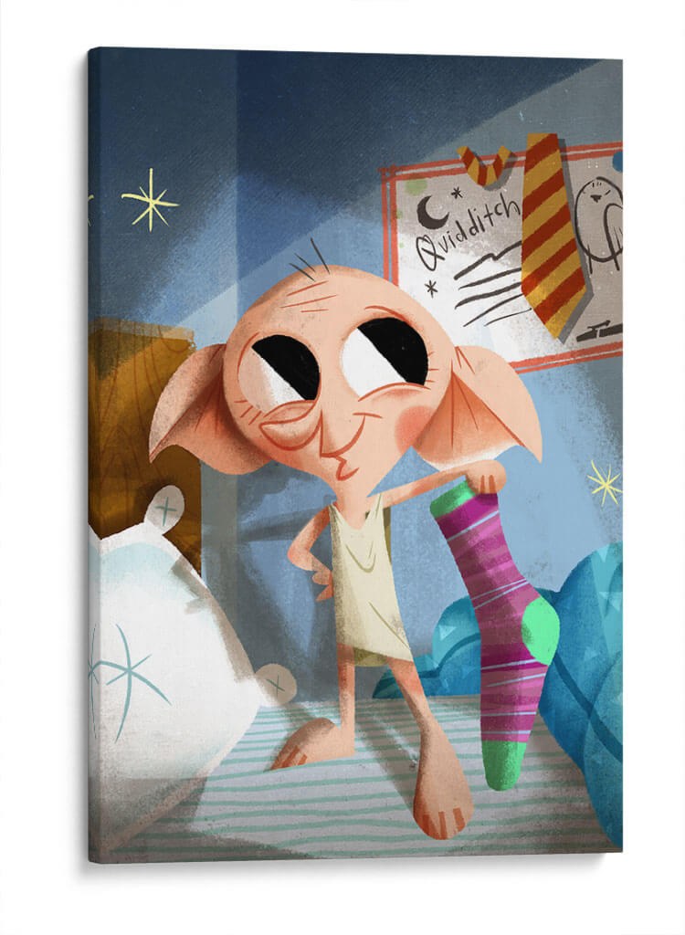 Ilustración de Dobby y la calceta | Cuadro decorativo de Canvas Lab
