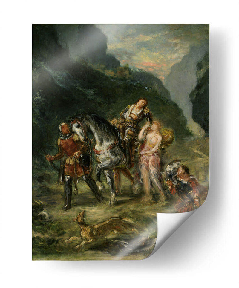 Angélica y Medoro herido - Eugène Delacroix | Cuadro decorativo de Canvas Lab