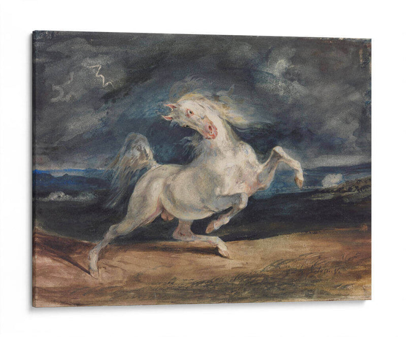 Caballo asustado por una tormenta - Eugène Delacroix | Cuadro decorativo de Canvas Lab