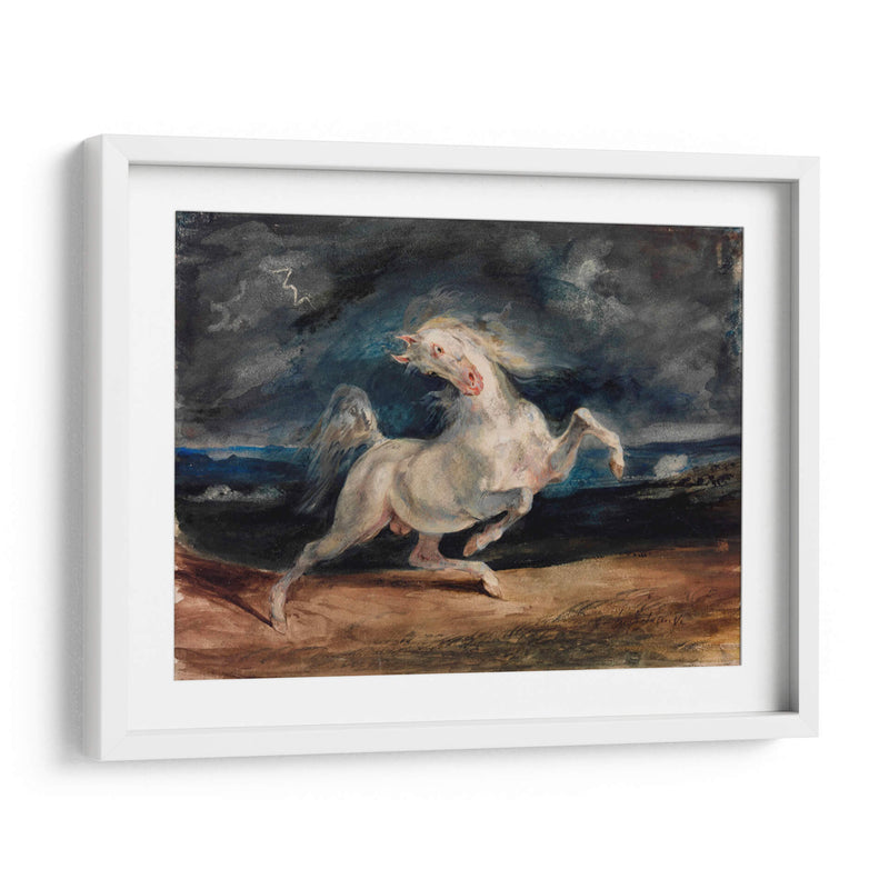Caballo asustado por una tormenta - Eugène Delacroix | Cuadro decorativo de Canvas Lab
