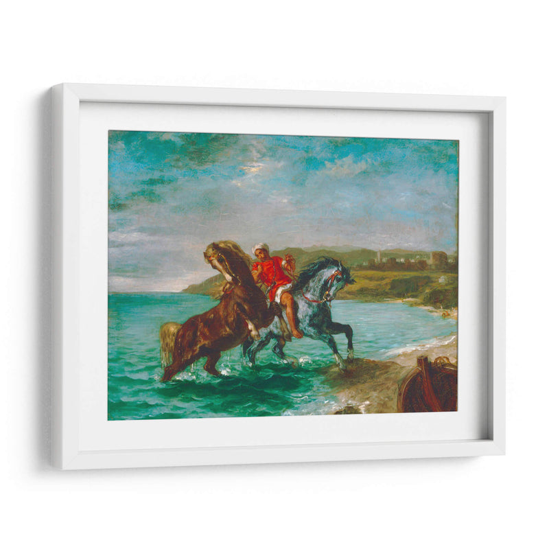 Caballos saliendo del mar - Eugène Delacroix | Cuadro decorativo de Canvas Lab