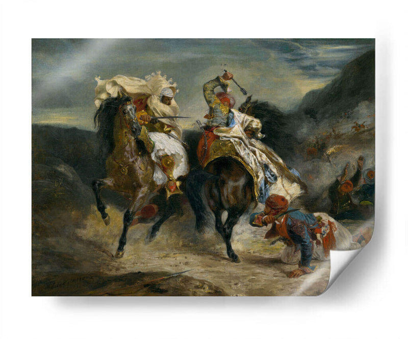 Combate entre Giaur y Hassan - Eugène Delacroix | Cuadro decorativo de Canvas Lab