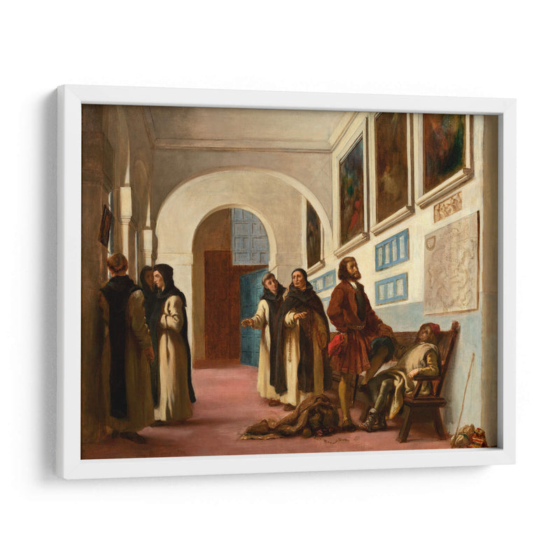 Cristobal Colón y su hijo en La Rábida - Eugène Delacroix | Cuadro decorativo de Canvas Lab