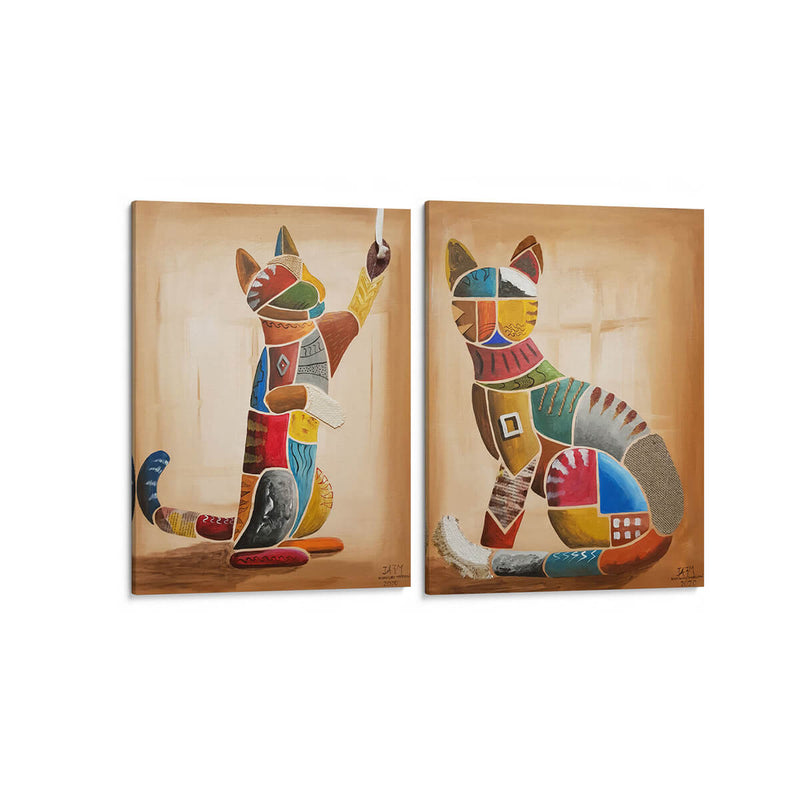 La vida del gato - Set de 2 - Rodríguez Marconi - Cuadro decorativo | Canvas Lab