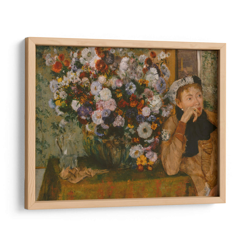 Mujer sentada con jarrón de flores - Edgar Degas | Cuadro decorativo de Canvas Lab